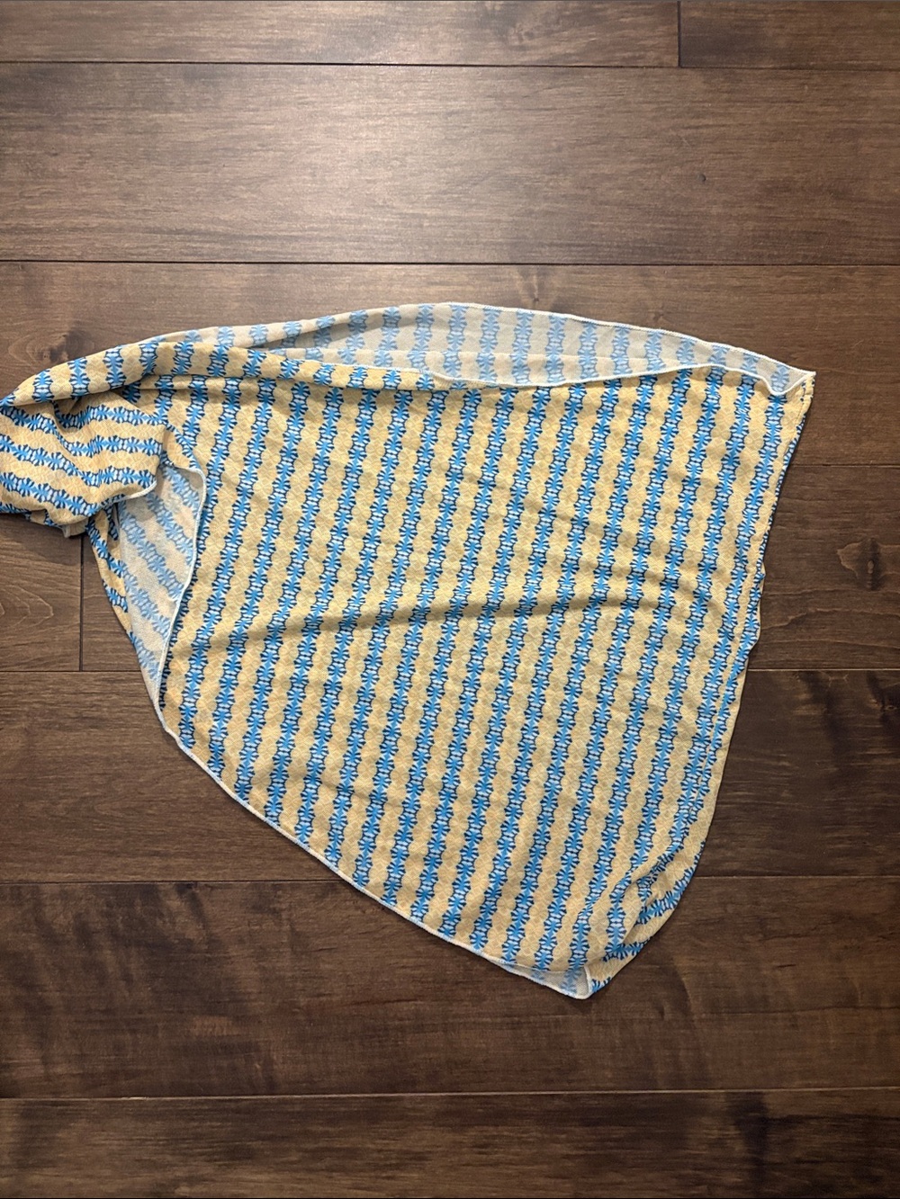 Lightweight Blue and Cream Striped Shawl